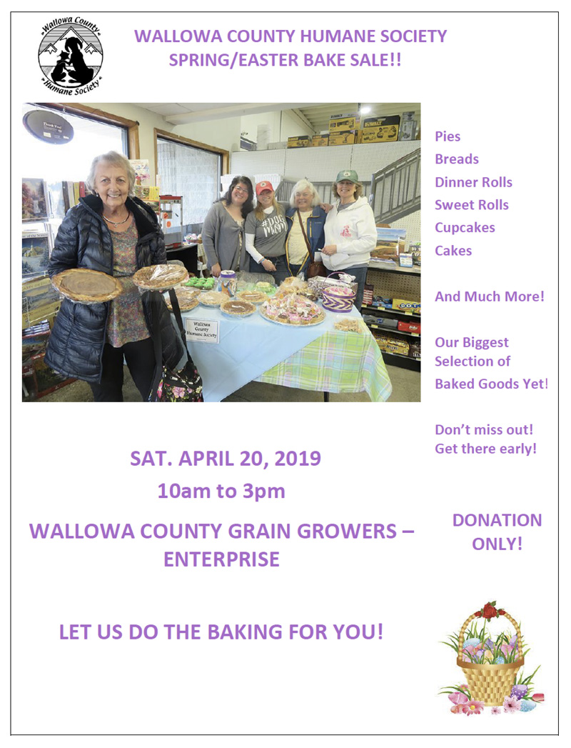 2019 Easter Bake Sale Flyer