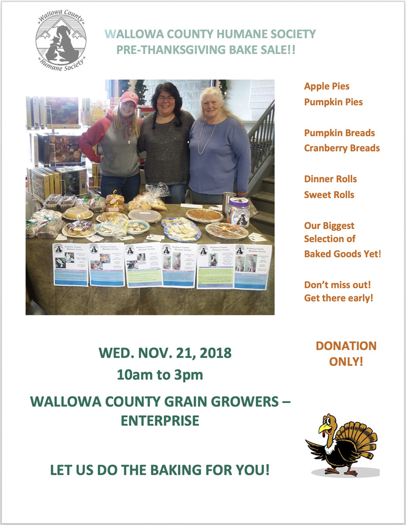 2018 Thanksgiving Bake sale