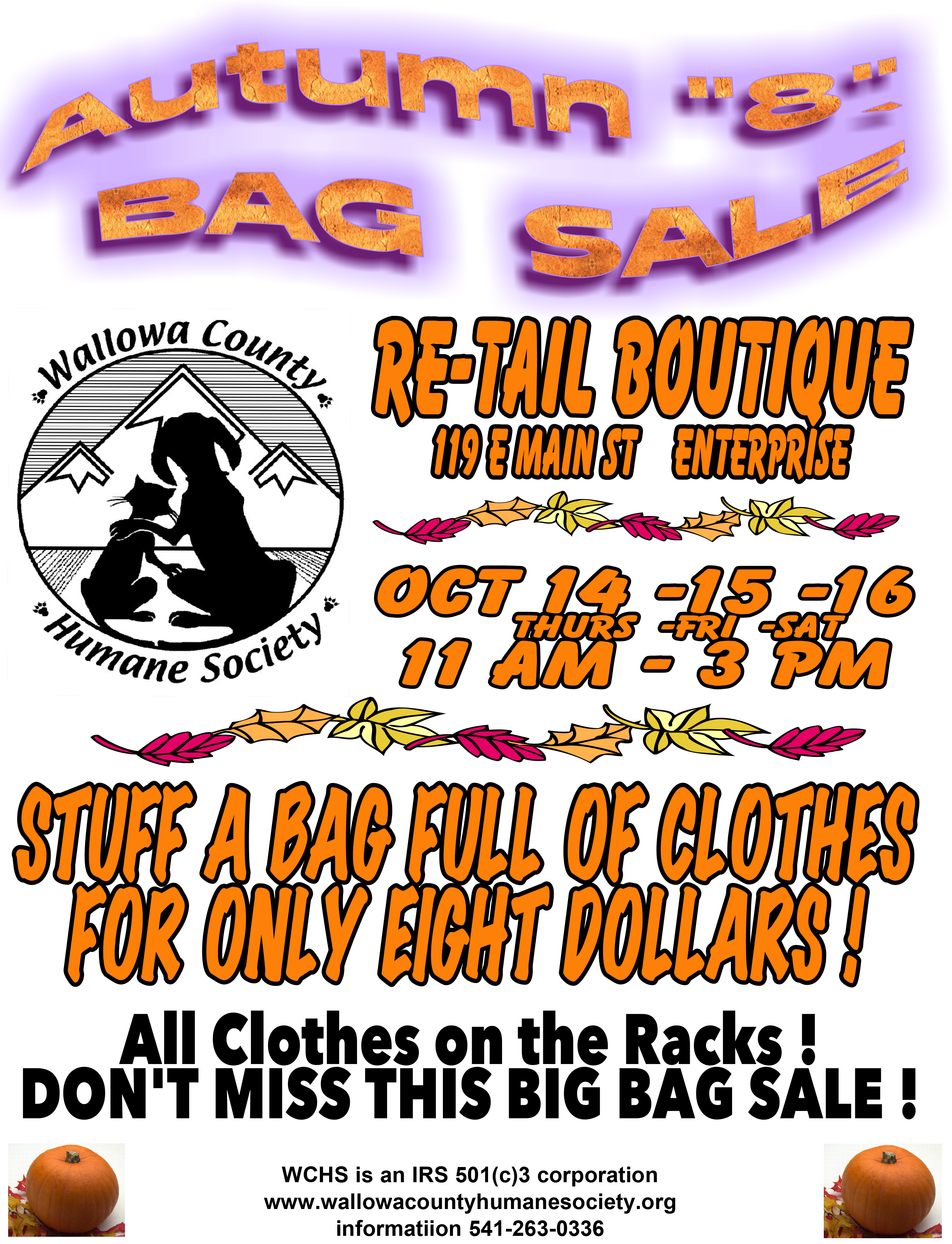 WCHS AUTUM BAG SALE 2021 FLYR2